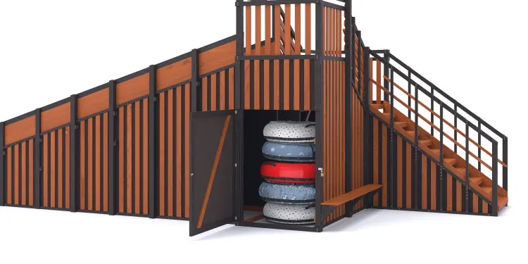 Зимняя горка Савушка Зима 14 (Black Edition) с местом для тюбингов