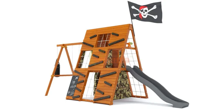 Спортивный домик Савушка База-2 (Милитари) с качелями