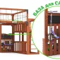 Детская площадка Савушка КУБ-8 (Махагон) с подушками и качелями Лодочка