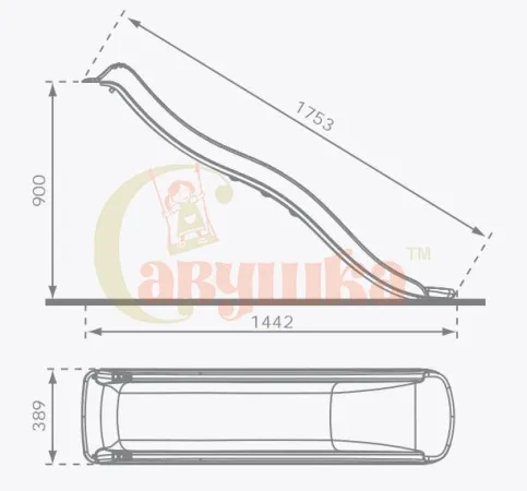 Горка пластиковая 1,75 м