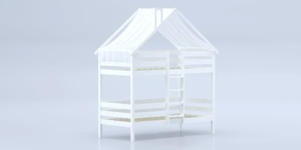 Кровать-домик Савушка-06, 2-ярусная, 80х160, WHITE (белый) Кровать-домик Савушка-06, 2-ярусная, 80х160, WHITE (белый)