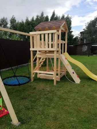 Детская площадка Савушка Мастер 2 с качелями Гнездо 1 метр