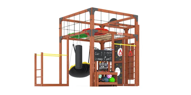 Детская площадка Савушка КУБ-2 (Махагон) с подушками