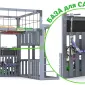Детская площадка Савушка КУБ-8 (Серый) с подушками и качелями Лодочка