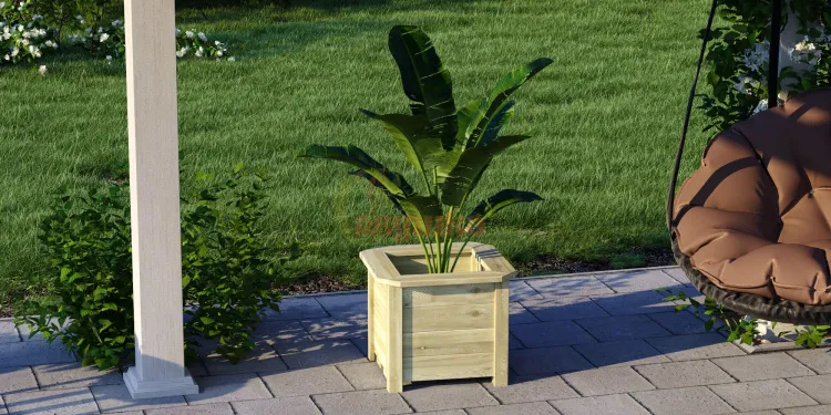 Кашпо для цветов из массива дерева, без окрашивания (500х500х415 мм)