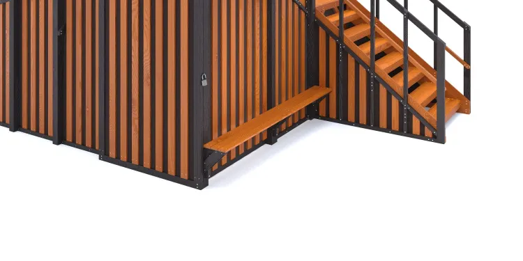 Зимняя горка Савушка Зима 13 (Black Edition) с закрытыми фасадами и лавочкой