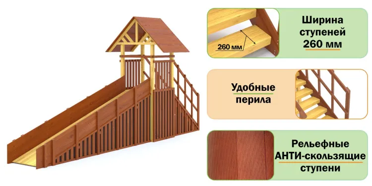 Зимняя горка Савушка Зима 4/2 с местом для хранения