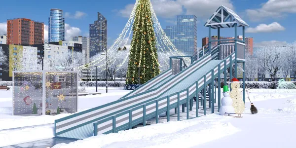 Зимняя горка Савушка Зима 9/2 (Серый Индиго)