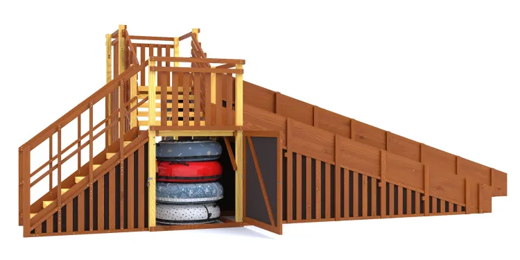 Зимняя горка Савушка Зима 13 с закрытыми фасадами и лавочкой