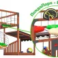 Детская площадка Савушка КУБ-4 (Махагон) с подушками и коконом