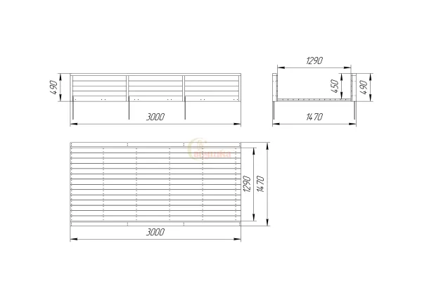 Выкат для зимней горки Савушка Тип №1, секция 3 м (ширина 1250 мм) Выкат для зимней горки Савушка Тип №1, секция 3 м (ширина 1250 мм)