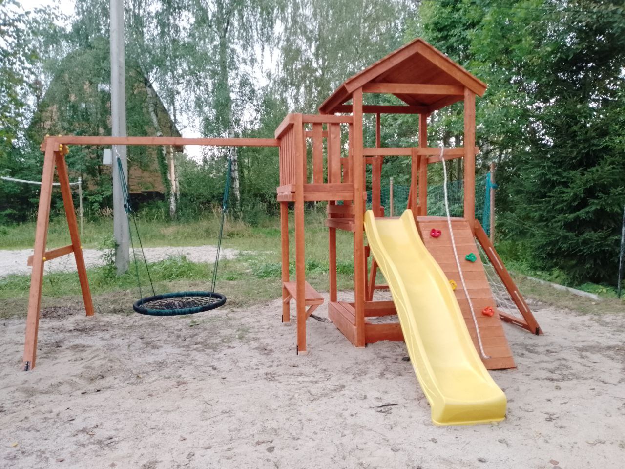 Детская площадка Савушка Мастер 2 (Махагон) с гнездом