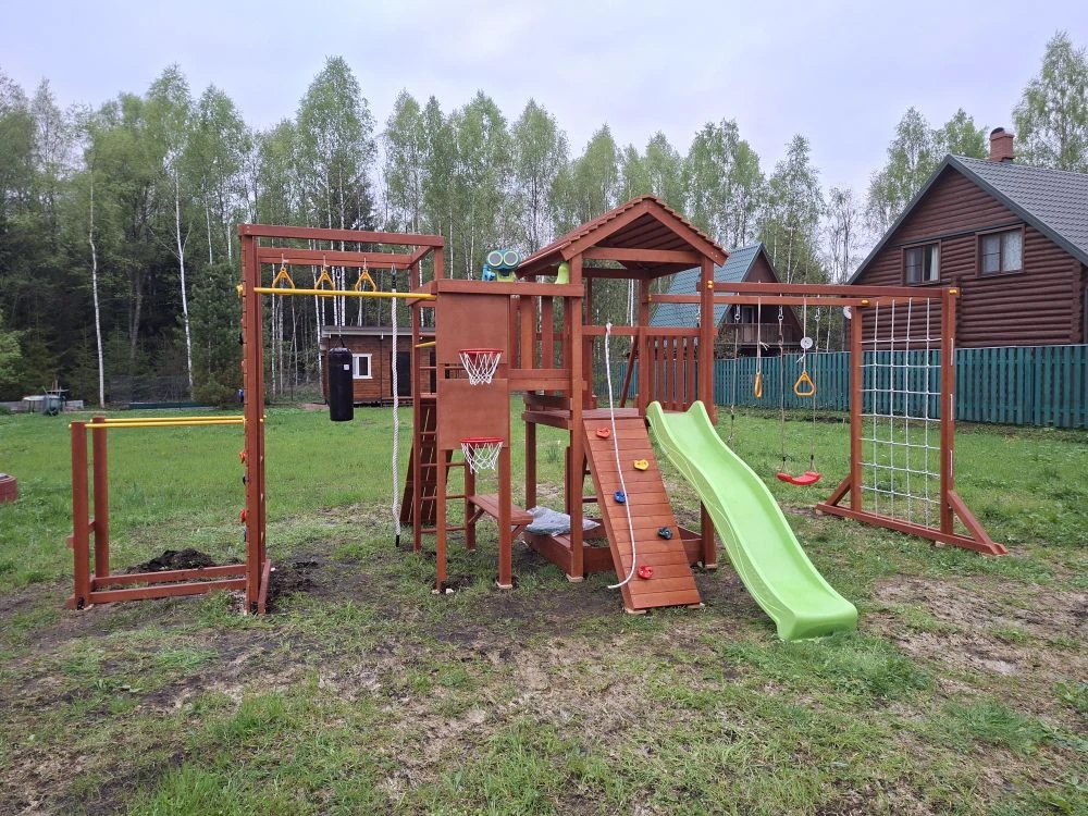 Детская площадка Савушка Мастер 4 (Махагон) Семейная в Московской области