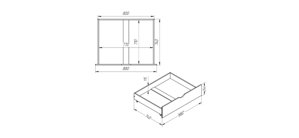 Комплект ящиков для кроватей Савушка 90х180 WOOD (без окрашивания)