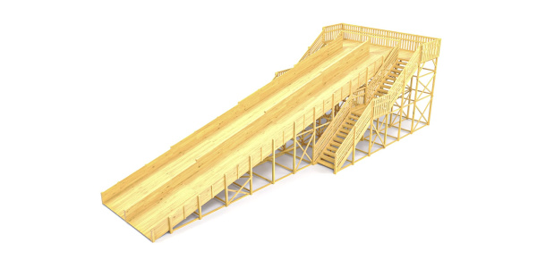 Зимняя горка Савушка Зима Wood 12/1 с двумя длинными скатами