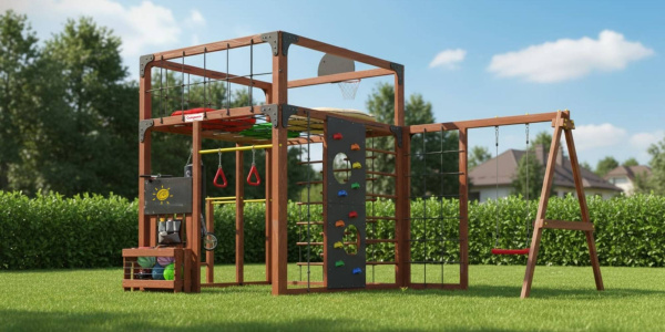 Детская площадка Савушка КУБ-6 (Махагон) с подушками