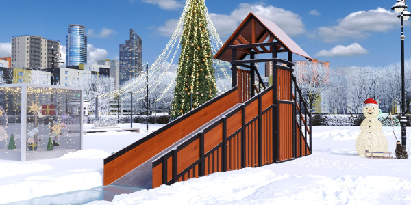 Зимняя горка Савушка Зима 4/2 (Black Edition) с кладовой