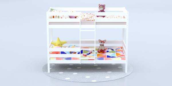 Кровать Савушка-05, 2-ярусная, 80х160, WHITE (белый)