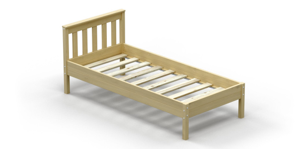 Кровать Савушка-10, 90х200, WOOD (без окрашивания)