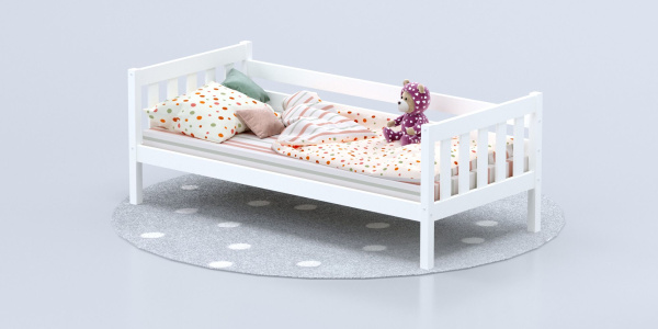 Кровать Савушка-06, 1-ярусная, 90х200, WHITE (белый) Кровать Савушка-06, 1-ярусная, 90х200, WHITE (белый)