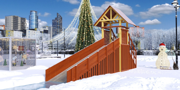 Зимняя горка Савушка Зима 4/2 с местом для хранения