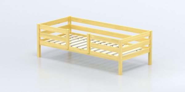 Кровать Савушка-04, 1-ярусная, 90х200, WOOD (без окрашивания)
