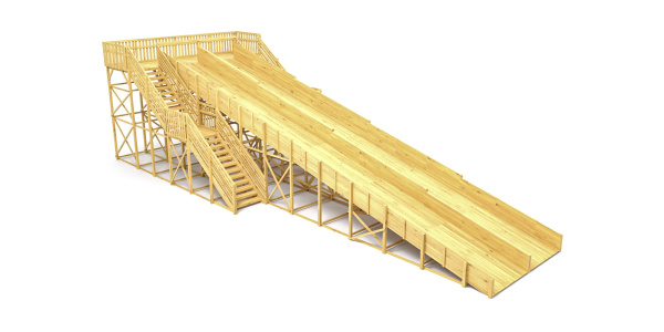 Зимняя горка Савушка Зима Wood 12/1 с двумя длинными скатами