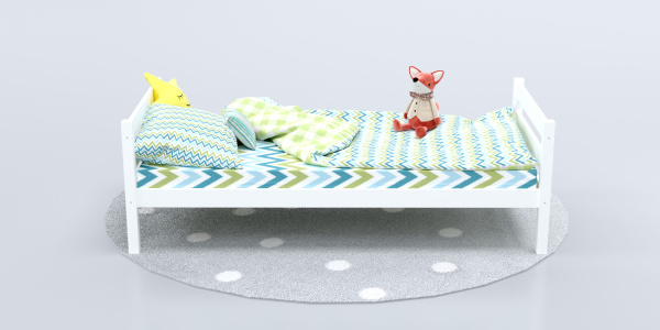 Кровать Савушка-01, 1-ярусная, 90х200, WHITE (белый)