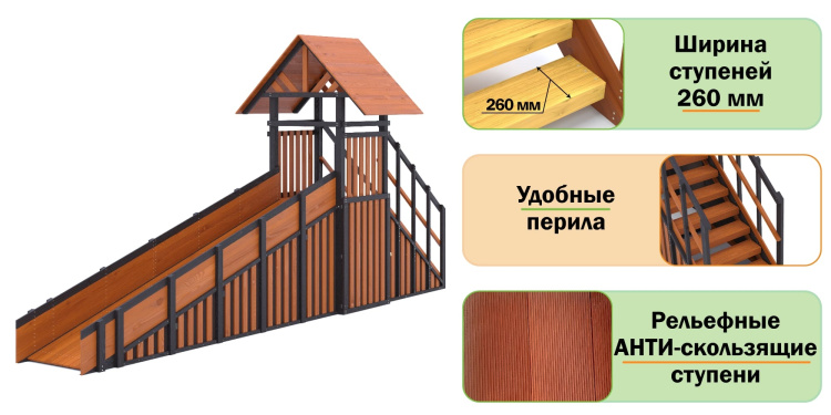 Зимняя горка Савушка Зима 4/2 (Black Edition) с кладовой