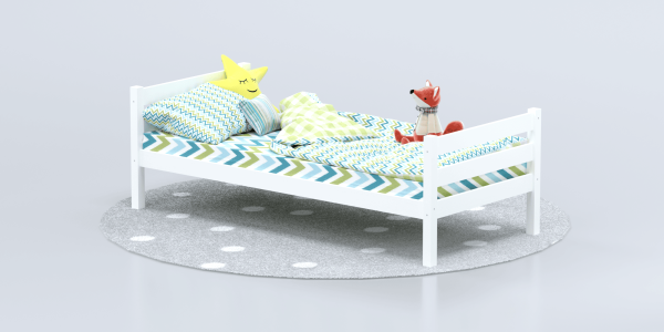 Кровать Савушка-01, 1-ярусная, 90х200, WHITE (белый)