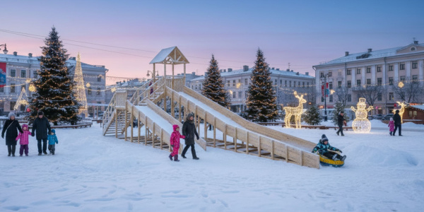 Зимняя горка Савушка Зима Wood 9/2