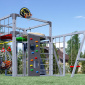 Детская площадка Савушка КУБ-7 (Серый) с качелями Лодочка и коконом
