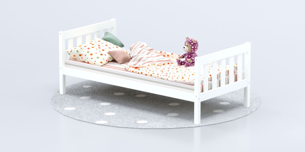 Кровать Савушка-05, 1-ярусная, 90х200, WHITE (белый)