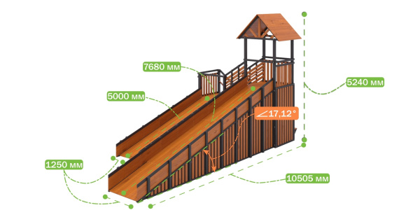 Зимняя горка Савушка Зима 13/1 (Black Edition) с лавочкой