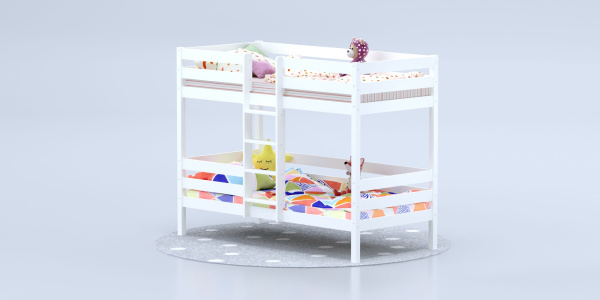 Кровать Савушка-05, 2-ярусная, 80х160, WHITE (белый)