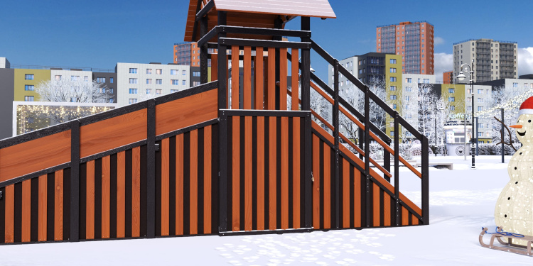 Зимняя горка Савушка Зима 4/2 (Black Edition) с кладовой